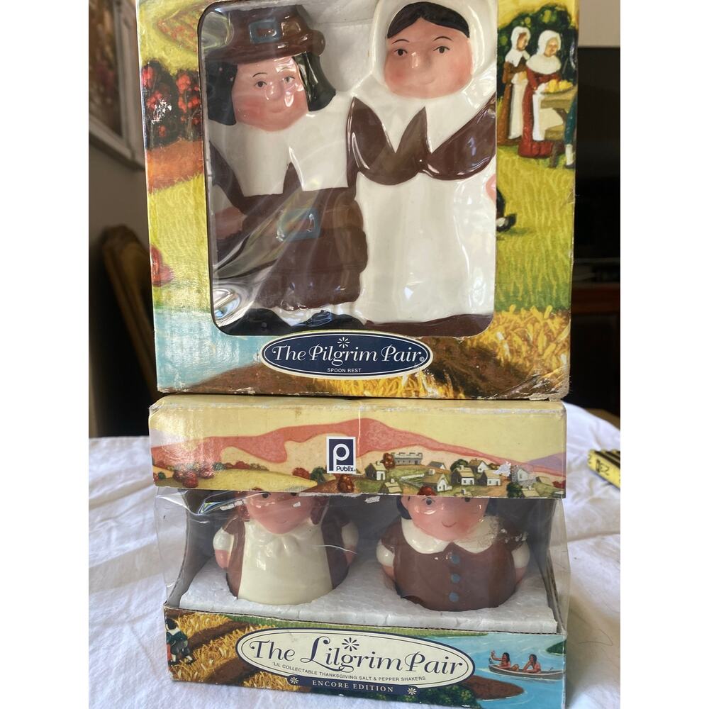 Publix The Pilgrim Pair salt and pepper shakers a limited edition Thanksgiving